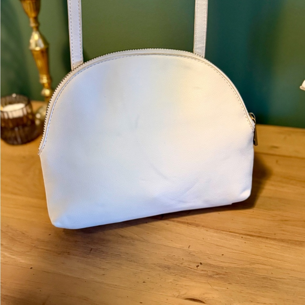 Anthropologie Crossbody White Woven Leather Purse with Adjustable Strap - Picture 7 of 14